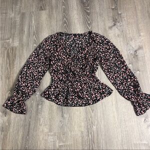 Miss Selfridge Micro Floral Blouse Size 6